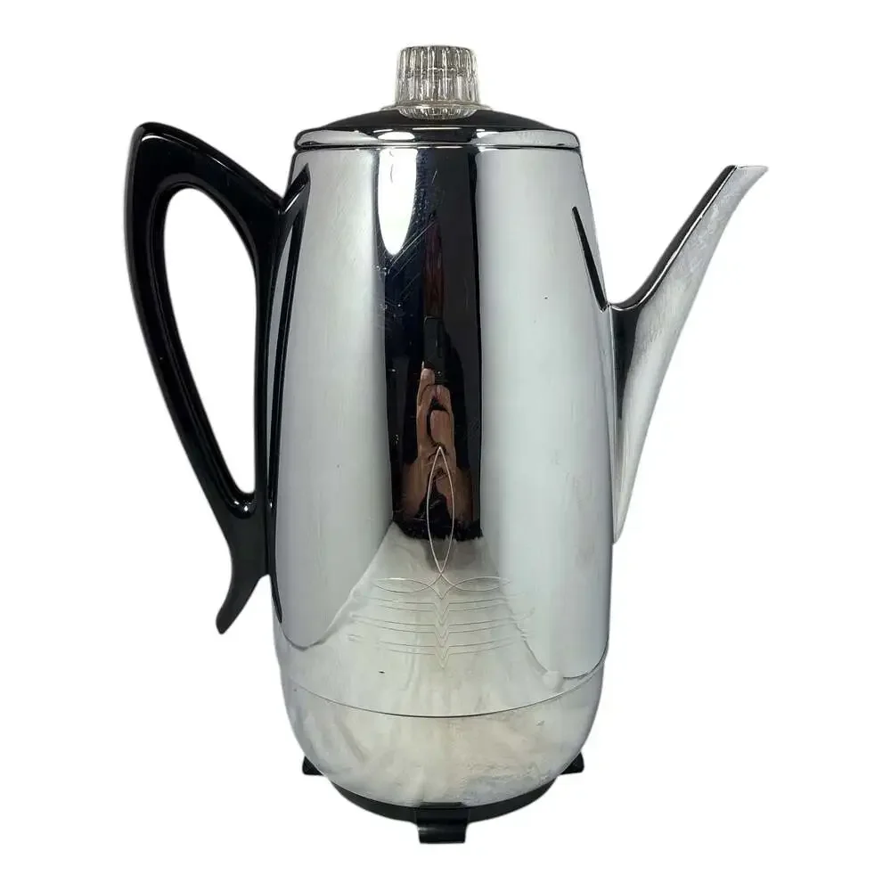 Vintage Universal Coffeematic 4470 Percolator Coffee Pot Maker MCM Chrome Tested
